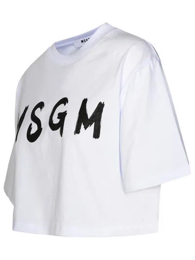 Shop Msgm White Cotton T-shirt