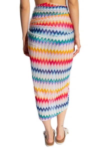 Shop Missoni Zigzag Printed Layered Skirt In Multicolor