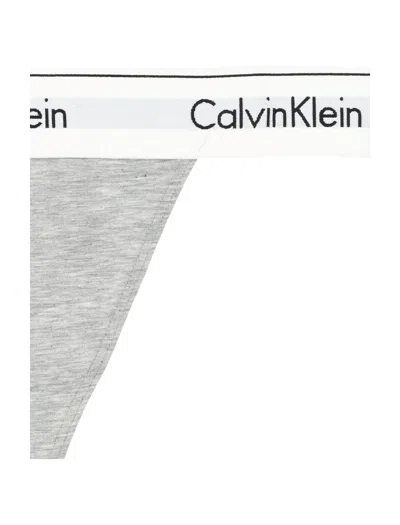 Shop Calvin Klein String Thong In Grigio