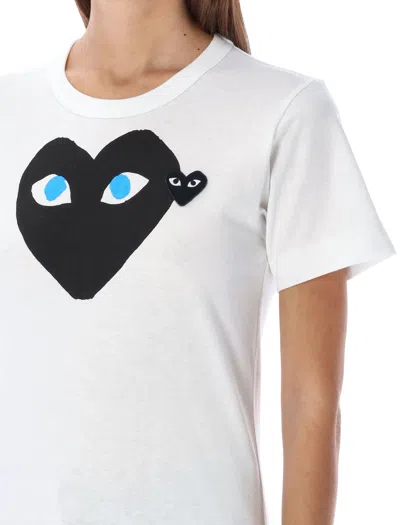 Shop Comme Des Garçons Play Big Black Heart T-shirt In White