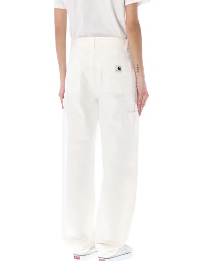 Shop Carhartt Pierce Pant Straight In Off White