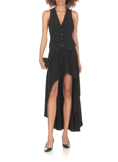 Shop Elisabetta Franchi Crepe Skirt In Black