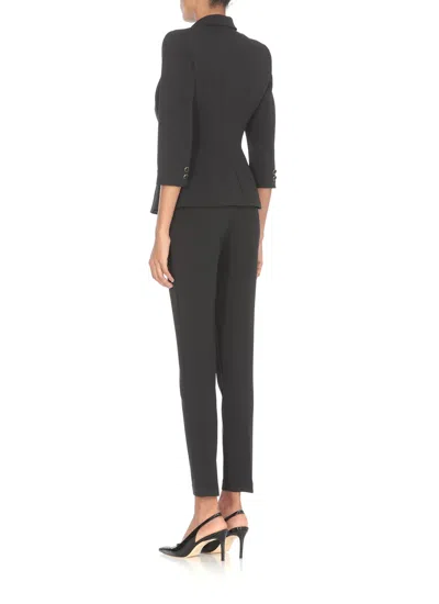 Elisabetta Franchi Crepe Blazer In Black