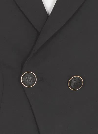 Elisabetta Franchi Crepe Blazer In Black