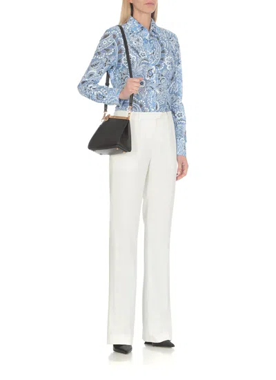 Shop Etro Cotton And Silk Shirt In Light Blue