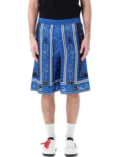 Shop Off-white Bandana Shorts In Royal Blue