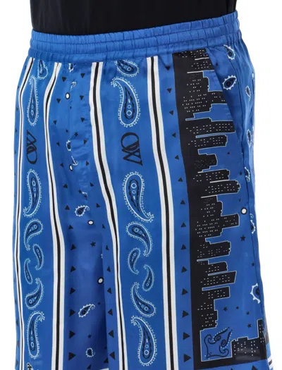Shop Off-white Bandana Shorts In Royal Blue