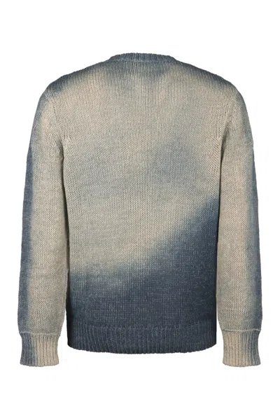 Shop Roberto Collina Cotton Blend Crew-neck Sweater In Blue