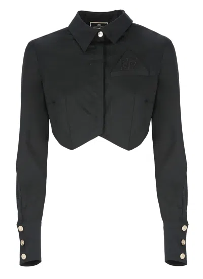Shop Elisabetta Franchi Cotton Shirt In Black
