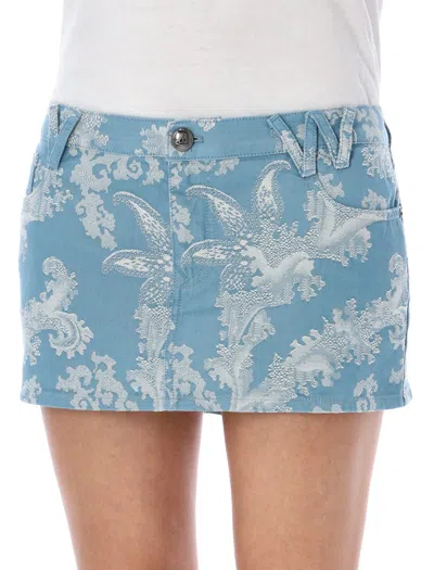 Shop Vivienne Westwood Foam Mini Skirt In Blue Coral