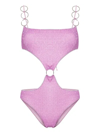 Shop Oseree Wisteria Lumiere Ring Swimsuit In Purple
