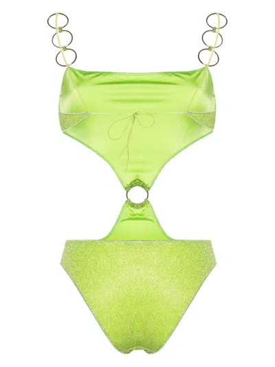 Shop Oseree Lime Lumiere Ring Swimsuit In Green