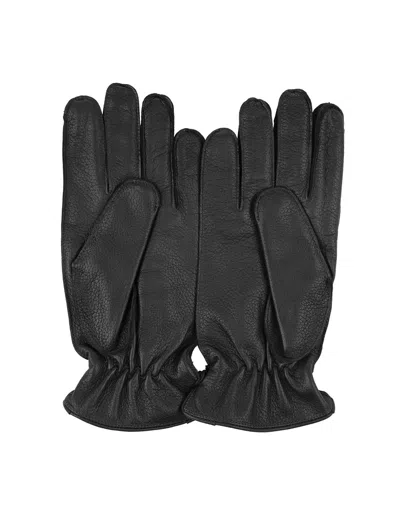 Shop Orciani Drummed Gloves In Black Leather