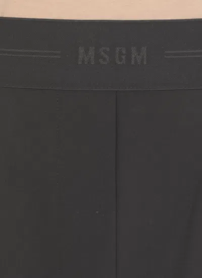 Shop Msgm Wool Pants In Black