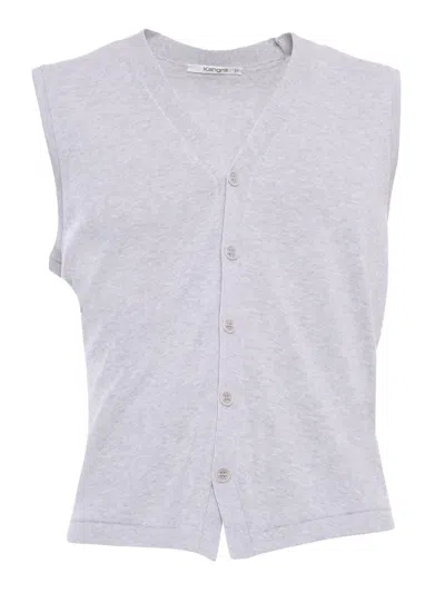 Shop Kangra Gray Knitted Vest In Grey