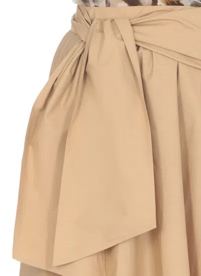 Shop Msgm Cotton Skirt In Beige