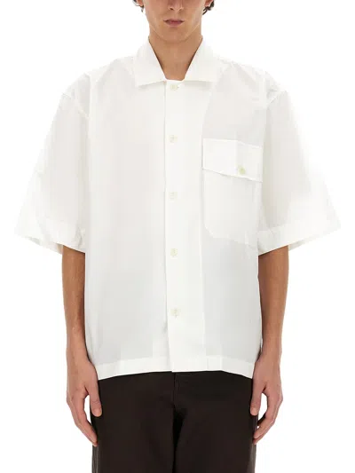 Shop Margaret Howell Short-sleeved Shirt In Bianco