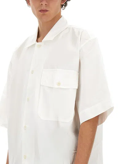 Shop Margaret Howell Short-sleeved Shirt In Bianco