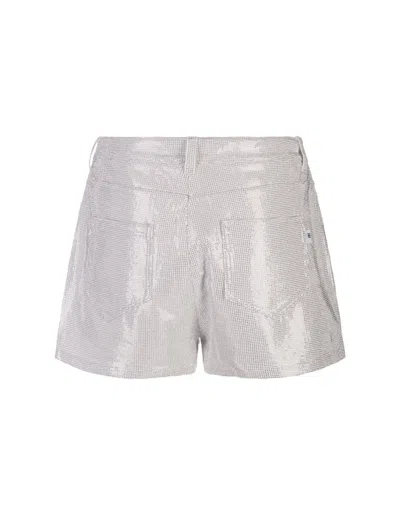 Shop Ermanno Scervino Shorts With Crystals In Silver