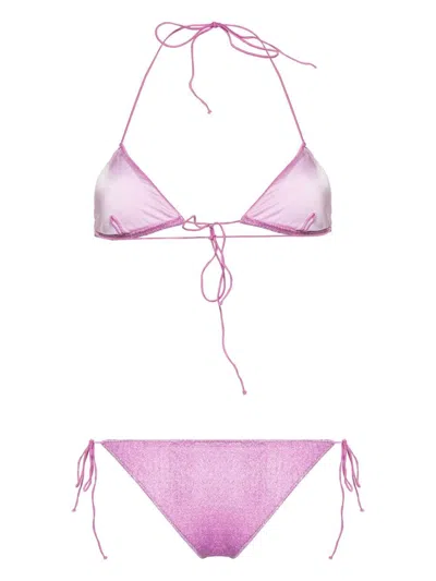 Shop Oseree Wisteria Lumiere Bikini In Purple
