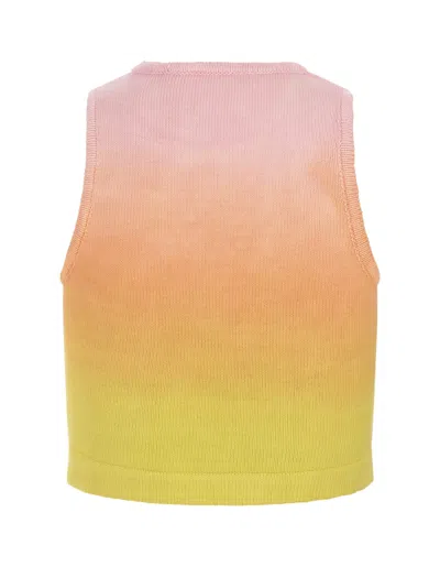 Barrow Rainbow Knitted Crop Top In Multicolour