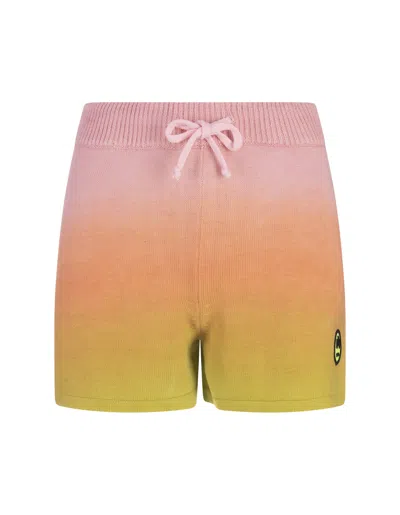 Shop Barrow Multicoloured Knitted Shorts With Degradé Effect