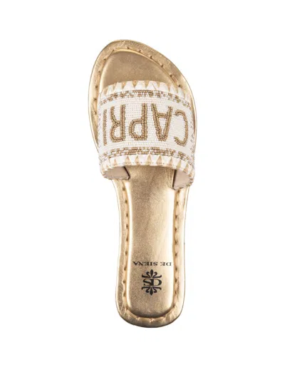 Shop De Siena Capri Low Sandals In Off White-gold