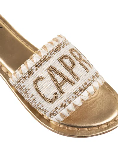 Shop De Siena Capri Low Sandals In Off White-gold