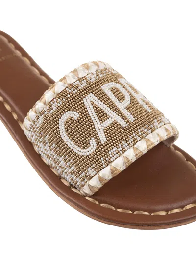 Shop De Siena Capri Low Sandals In Gold-off White