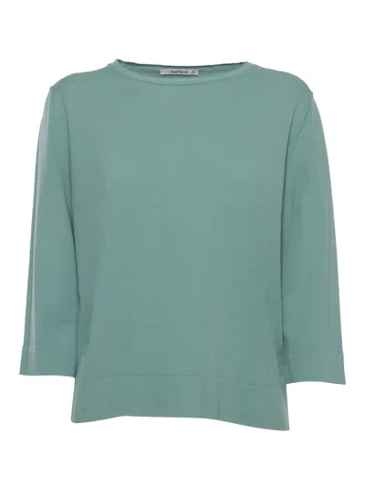 Shop Kangra Aqua Green Cotton Sweater In Light Blue