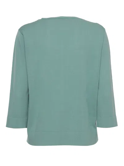 Shop Kangra Aqua Green Cotton Sweater In Light Blue