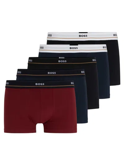 Shop Hugo Boss Pack Of Five Boxer Shorts In Multicolor