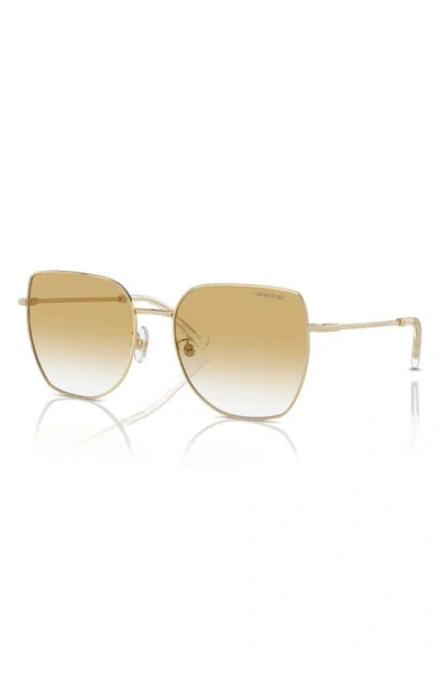 Shop Swarovski 59mm Square Crystal Sunglasses In Gold