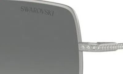 Shop Swarovski 59mm Square Crystal Sunglasses In Matte Silver