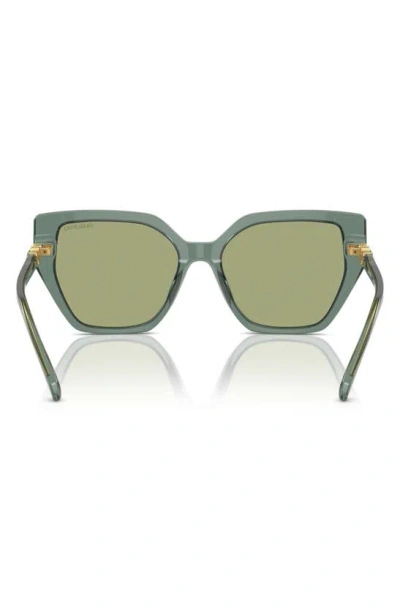 Swarovski Constella 56mm Polarized Irregular Sunglasses In Transparent Green