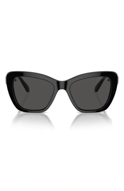 Shop Swarovski 52mm Cat Eye Sunglasses In Black