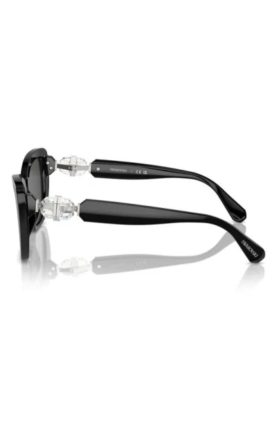 Swarovski 52mm Cat Eye Sunglasses In Black