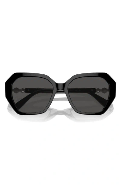 Swarovski 56mm Photochromic Irregular Sunglasses In Black