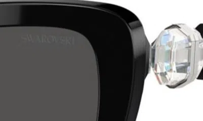 Swarovski 52mm Cat Eye Sunglasses In Black