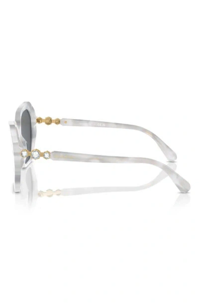 Swarovski 56mm Photochromic Irregular Sunglasses In White
