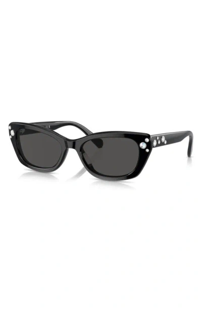 Swarovski 54mm Constella Cat Eye Sunglasses In Black