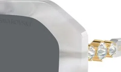 Swarovski 56mm Photochromic Irregular Sunglasses In White
