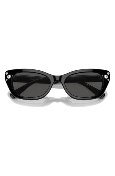 Swarovski 54mm Constella Cat Eye Sunglasses In Black