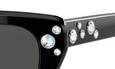 Swarovski 54mm Constella Cat Eye Sunglasses In Black