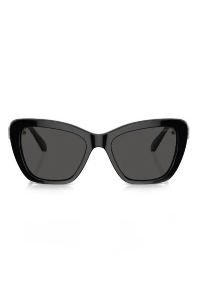 Swarovski 52mm Cat Eye Sunglasses In Black