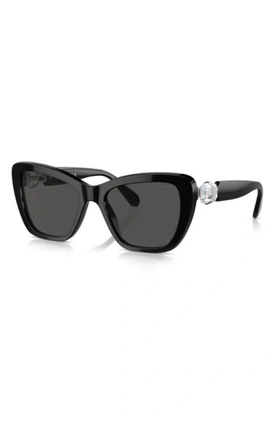 Swarovski 52mm Cat Eye Sunglasses In Black