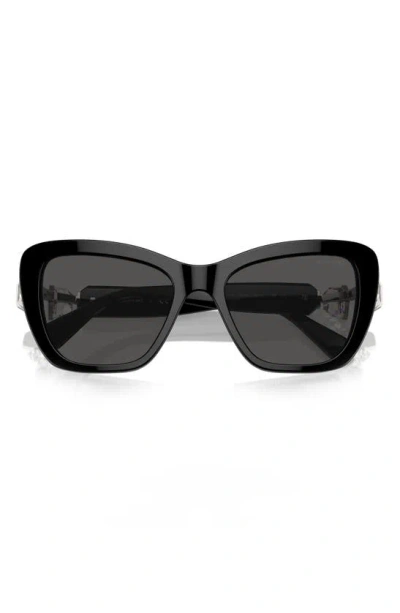 Swarovski 52mm Cat Eye Sunglasses In Black