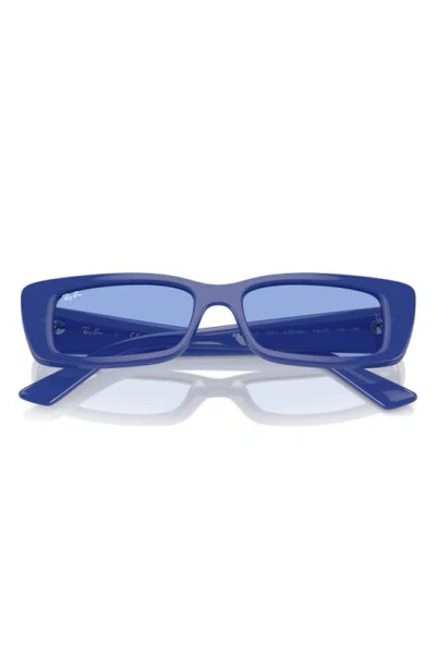 Shop Ray Ban Teru 54mm Rectangular Sunglasses In Blue