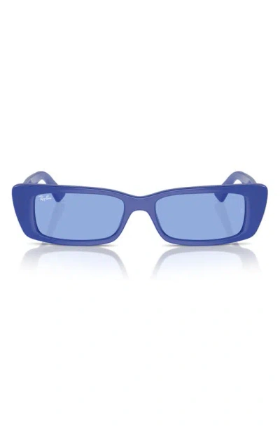 Shop Ray Ban Teru 54mm Rectangular Sunglasses In Blue