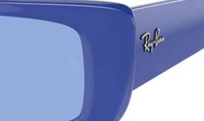 Shop Ray Ban Teru 54mm Rectangular Sunglasses In Blue